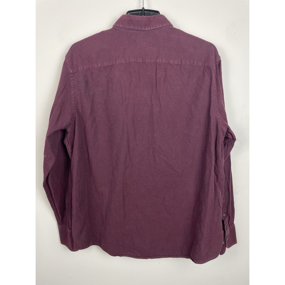 UNTUCKit Hemsworth Shirt Men XL Relaxed Fit Long Sleeve Maroon Button Up Flannel - Picture 3 of 8